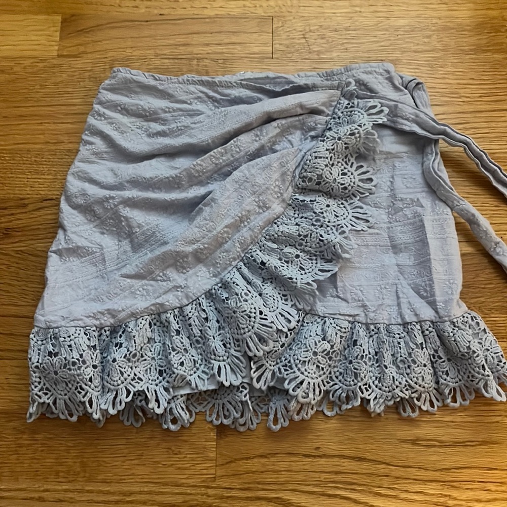 Light Blue Wrap Skirt